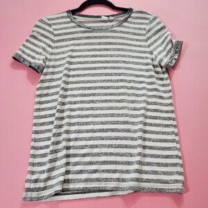 ✨ Gap Knitted Knit Striped Velvet Short Sleeve Shirt ✨